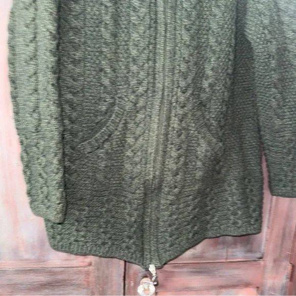 Aran Crafts Forest Green Knit Sweater - Picture 4 of 6